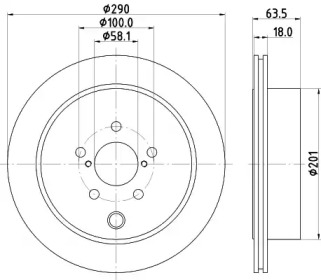 HELLA PAGID 8dd355122281 -  Диск тормозной вентилируемый